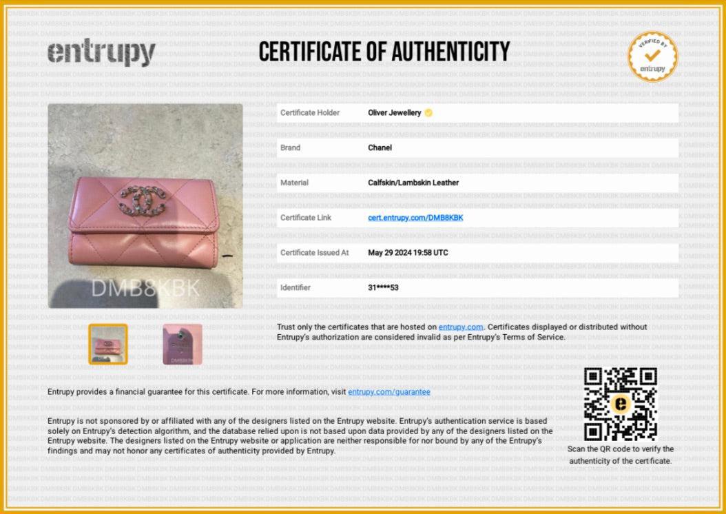 Chanel 2021 Pink Quilted Leather 19 Flap Wallet