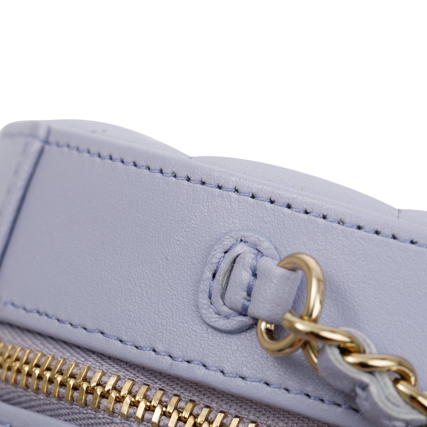 Chanel 2021 Purple Lambskin Bow Strap Round Chain Clutch