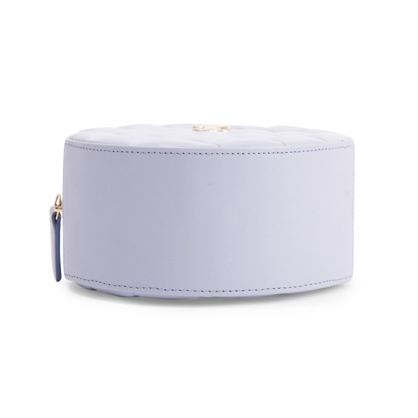 Chanel 2021 Purple Lambskin Bow Strap Round Chain Clutch