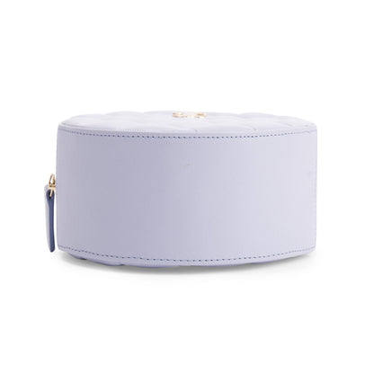 Chanel 2021 Purple Lambskin Bow Strap Round Chain Clutch