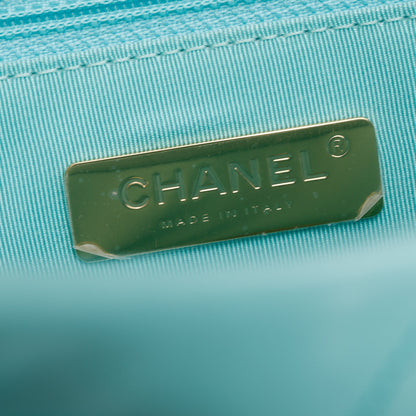 Chanel 2021 Tiffany Blue Lambskin Leather Large 19 Flap Bag
