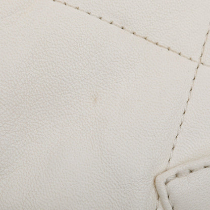 Chanel 2021 White Calfskin Leather Medium Logo Strap Flap Bag