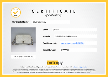 Chanel 2021 White Calfskin Leather Medium Logo Strap Flap Bag