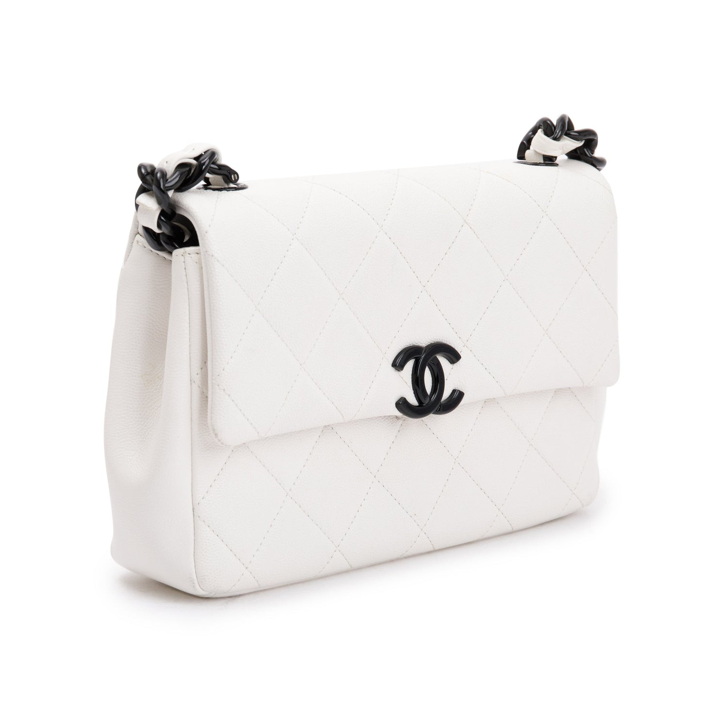 Chanel 2021 White Caviar Leather Small My Everything Flap Bag