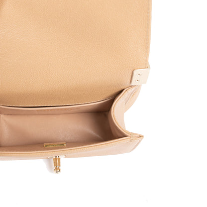 Chanel 2022 Beige Caviar Mini Boy Bag