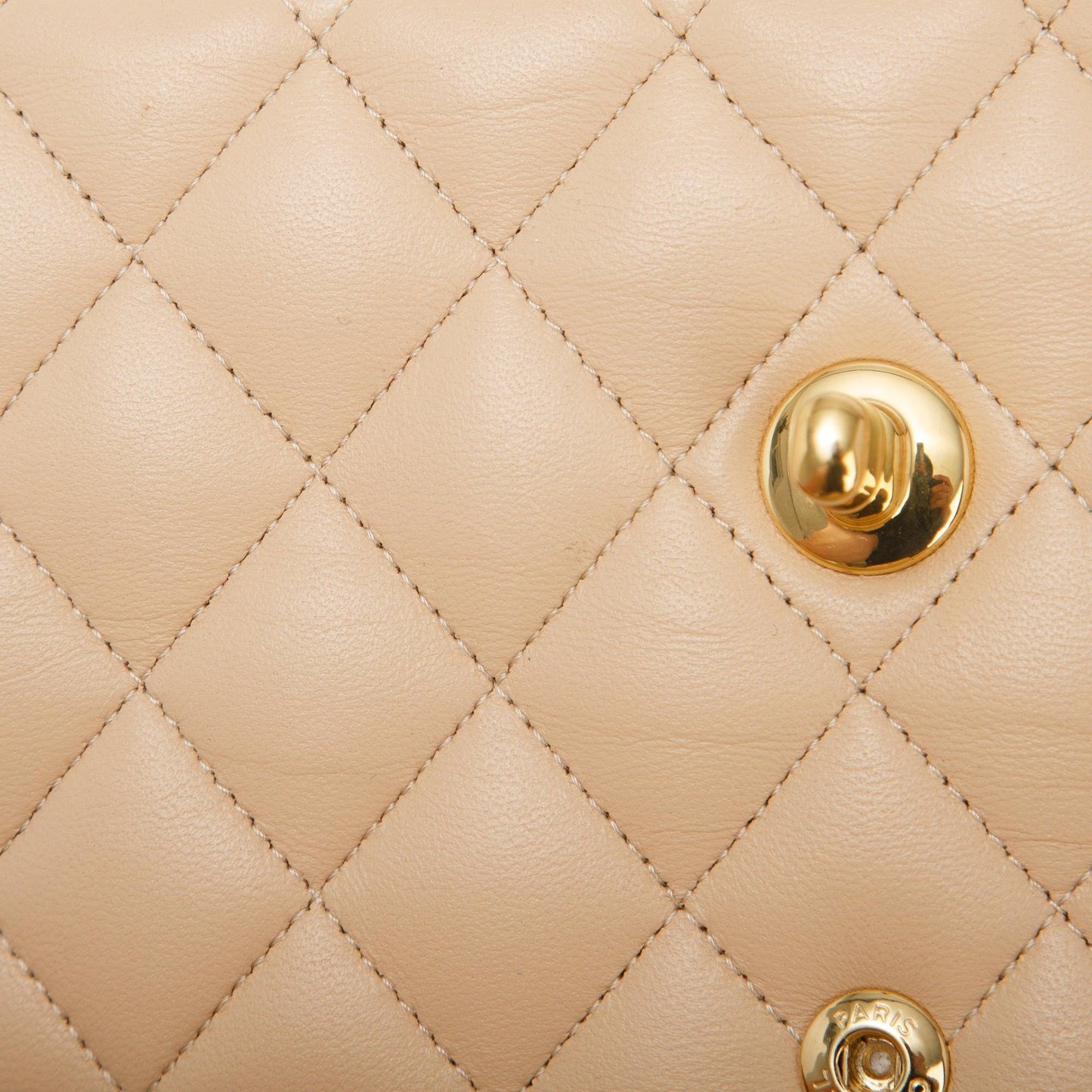 Chanel 2022 Beige Lambskin Classic Medium Double Flap Bag