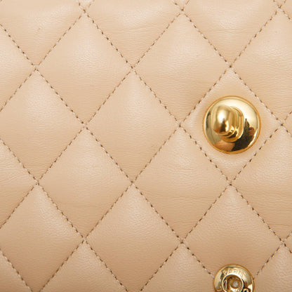 Chanel 2022 Beige Lambskin Classic Medium Double Flap Bag