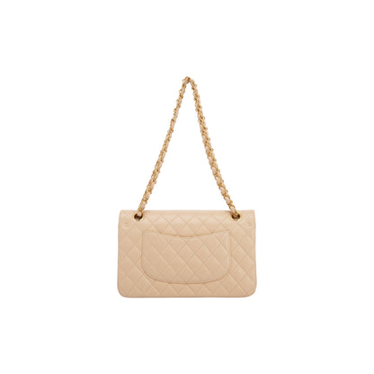 Chanel 2022 Beige Lambskin Classic Medium Double Flap Bag