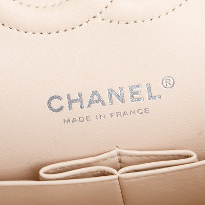 Chanel 2022 Beige Wool Tweed Classic Medium Double Flap Bag