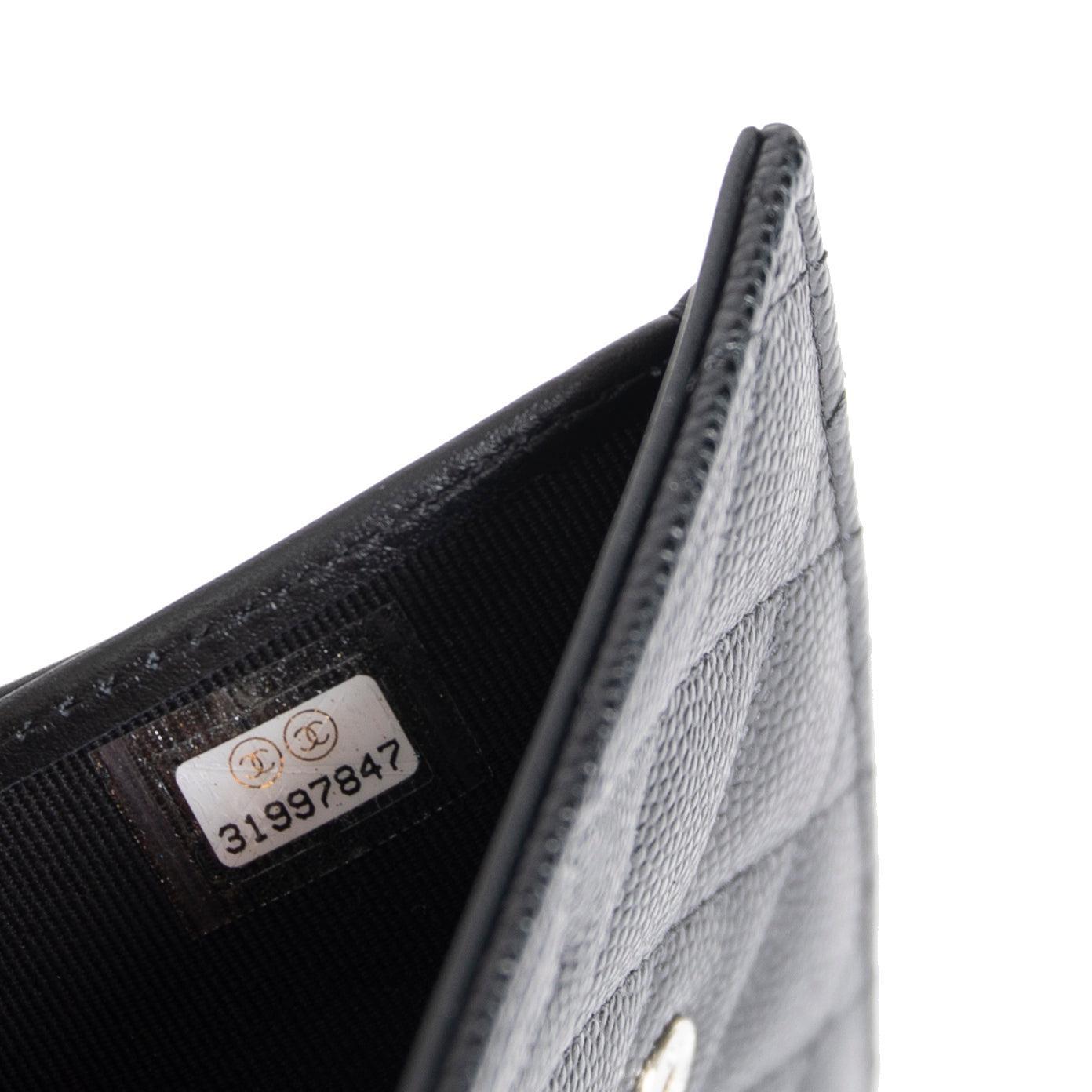 Chanel 2022 Black Caviar Boy Compact Wallet