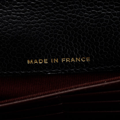 Chanel 2022 Black Caviar Classic Long Flap Wallet