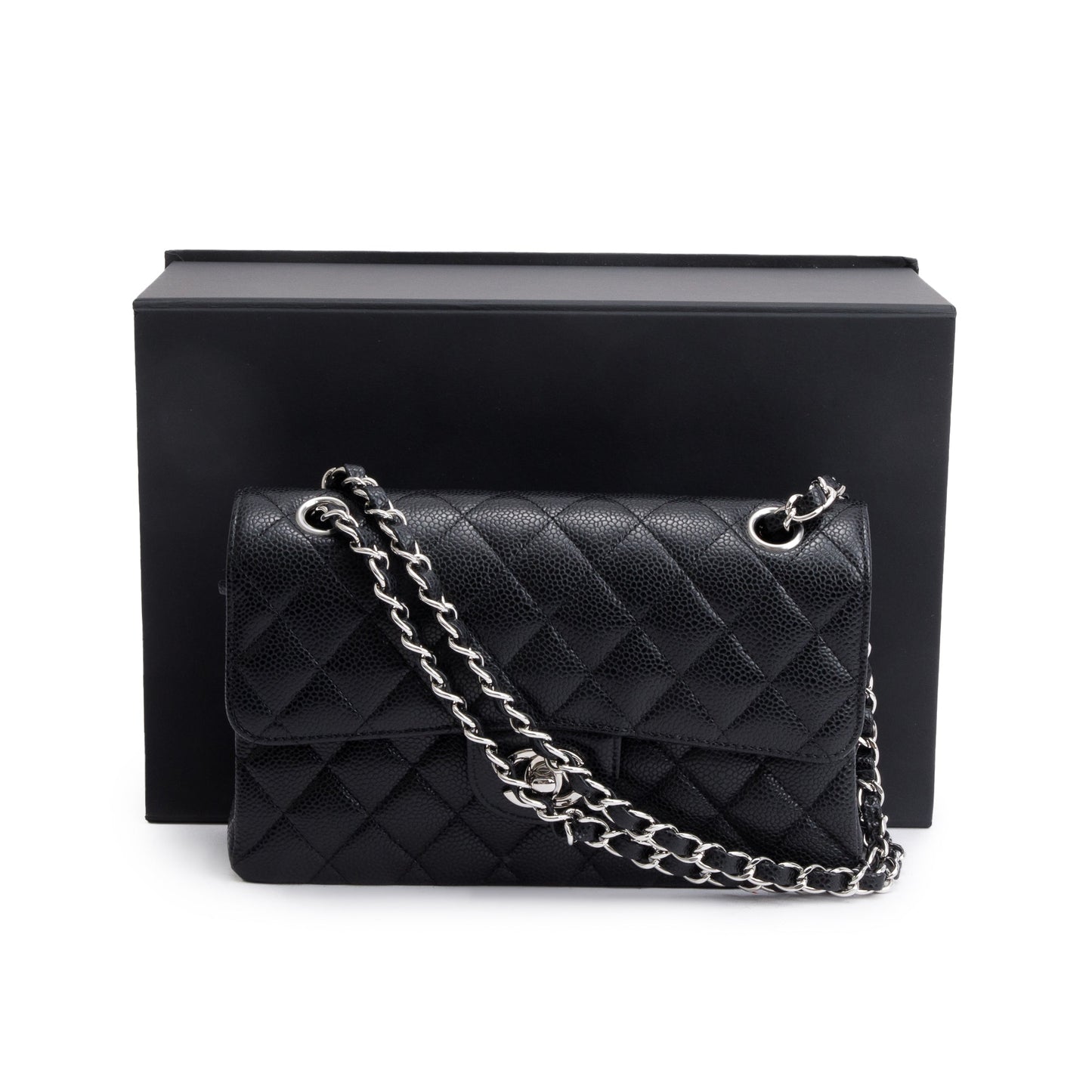 Chanel 2022 Black Caviar Classic Small Double Flap Bag