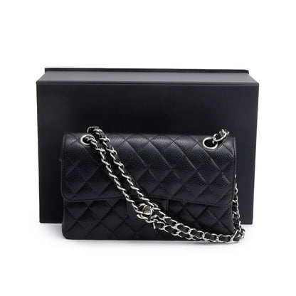 Chanel 2022 Black Caviar Classic Small Double Flap Bag