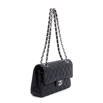 Chanel 2022 Black Caviar Classic Small Double Flap Bag