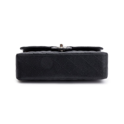 Chanel 2022 Black Caviar Classic Small Double Flap Bag