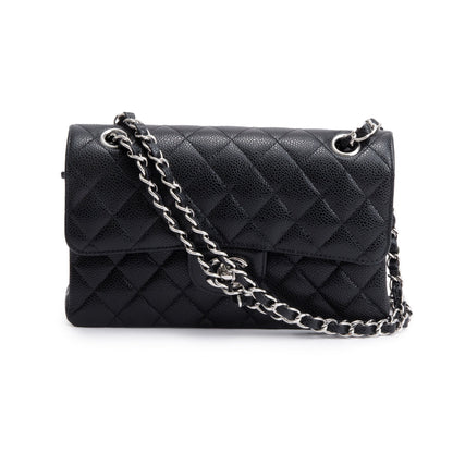Chanel 2022 Black Caviar Classic Small Double Flap Bag