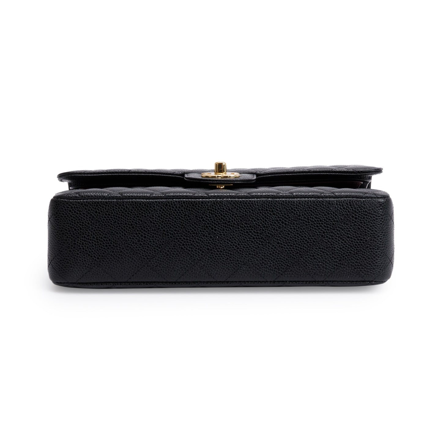 Chanel 2022 Black Caviar Leather Medium Classic Double Classic Flap Bag