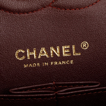 Chanel 2022 Black Caviar Leather Medium Classic Double Classic Flap Bag