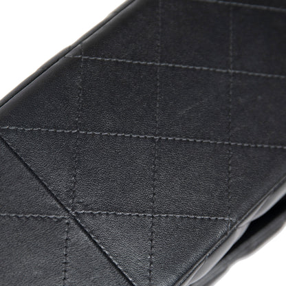Chanel 2022 Black Lambskin Classic Jumbo Double Flap Bag