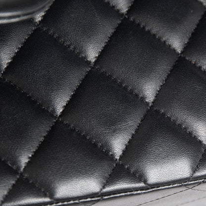 Chanel 2022 Black Lambskin Classic Jumbo Double Flap Bag