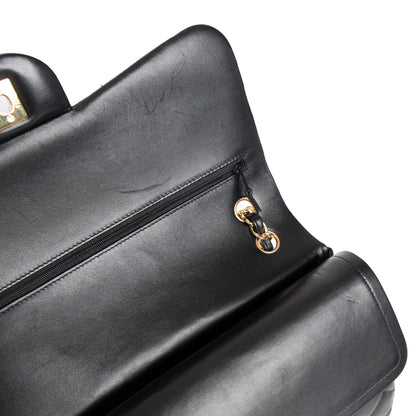 Chanel 2022 Black Lambskin Classic Jumbo Double Flap Bag