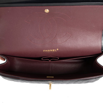 Chanel 2022 Black Lambskin Classic Jumbo Double Flap Bag