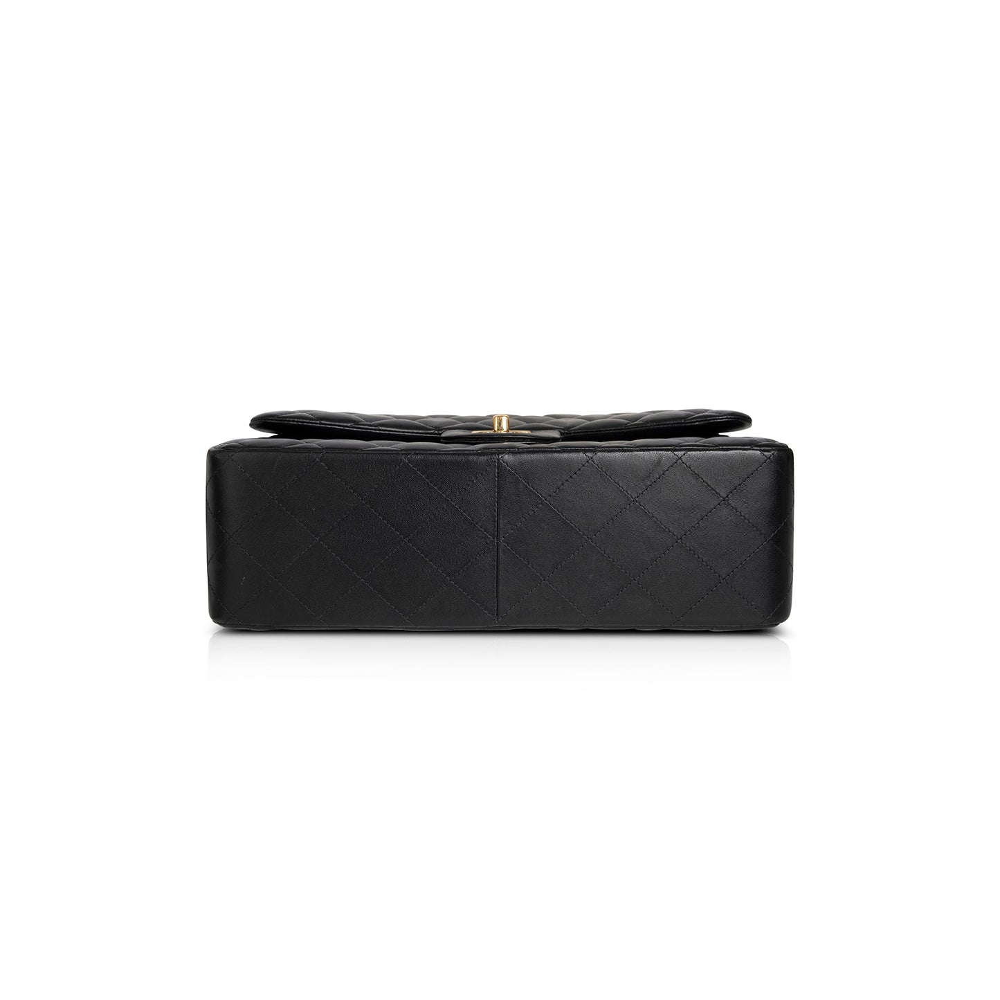 Chanel 2022 Black Lambskin Classic Jumbo Double Flap Bag