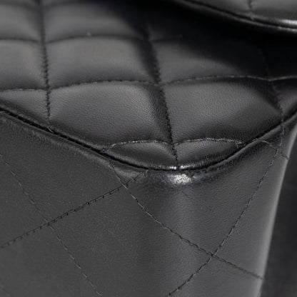Chanel 2022 Black Lambskin Classic Jumbo Double Flap Bag