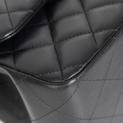 Chanel 2022 Black Lambskin Classic Jumbo Double Flap Bag