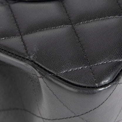 Chanel 2022 Black Lambskin Classic Jumbo Double Flap Bag