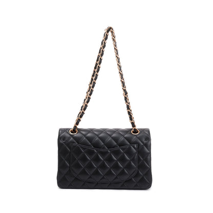 Chanel 2022 Black Lambskin Classic Small Double Flap Bag