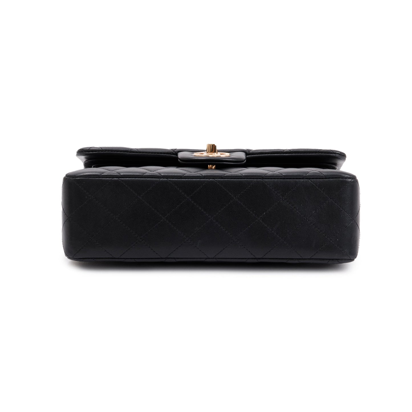 Chanel 2022 Black Lambskin Classic Small Double Flap Bag