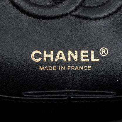 Chanel 2022 Black Lambskin Classic Small Double Flap Bag
