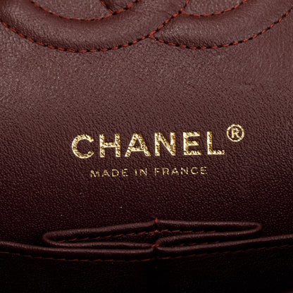 Chanel 2022 Black Lambskin Leather Classic Medium Double Flap Bag