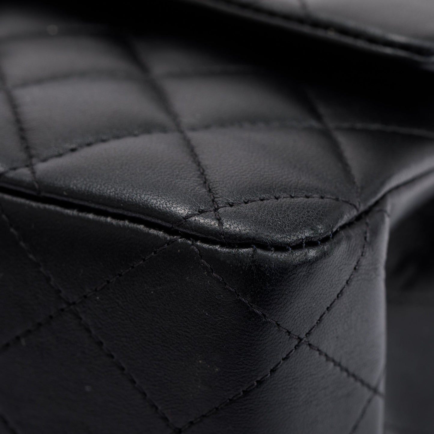 Chanel 2022 Black Lambskin Leather Classic Medium Double Flap Bag