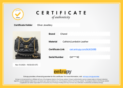 Chanel 2022 Black Lambskin Leather Medium 19 Flap Bag