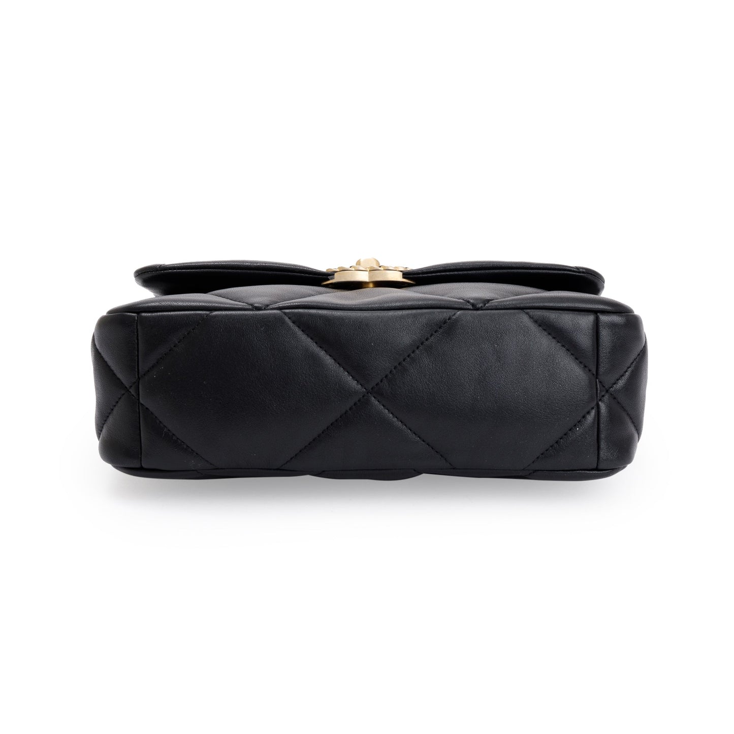 Chanel 2022 Black Lambskin Leather Medium 19 Flap Bag