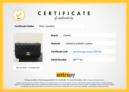 Chanel 2022 Black Lambskin Leather Trendy Wallet on Chain