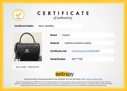 Chanel 2022 Black Lambskin Trendy CC Small Top Handle Flap Bag