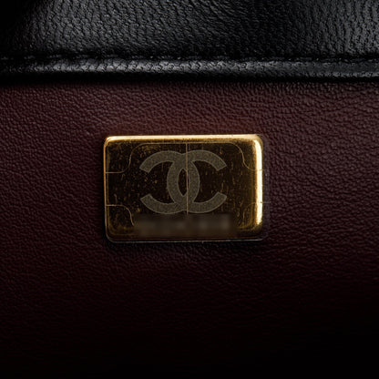 Chanel 2022 Black Lambskin Trendy CC Small Top Handle Flap Bag