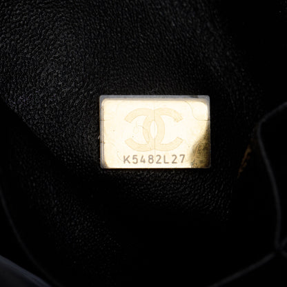 Chanel 2022 Black Lambskin Trendy CC Small Top Handle Flap Bag