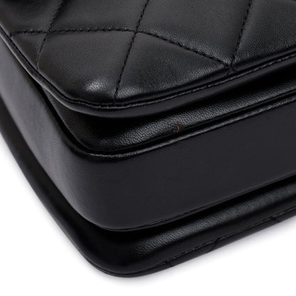 Chanel 2022 Black Lambskin Trendy CC Small Top Handle Flap Bag