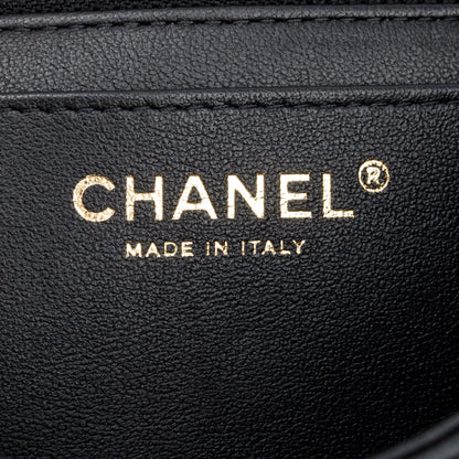 Chanel 2022 Black Quilted Calfskin Leather Classic Square Mini Flap Bag