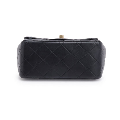 Chanel 2022 Black Quilted Calfskin Leather Classic Square Mini Flap Bag
