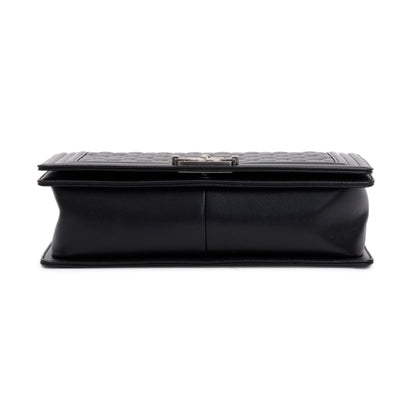 Chanel 2022 Black Quilted Caviar Large Boy Bag
