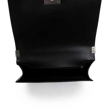 Chanel 2022 Black Quilted Caviar Large Boy Bag