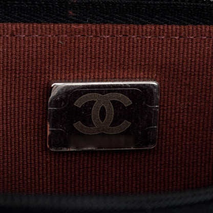Chanel 2022 Black Quilted Caviar Leather Classic Wallet on Chain