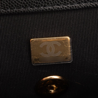 Chanel 2022 Black Quilted Caviar Leather Handy Box Vanity Case