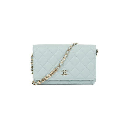 Chanel 2022 Blue Caviar Tiny CC Wallet on Chain