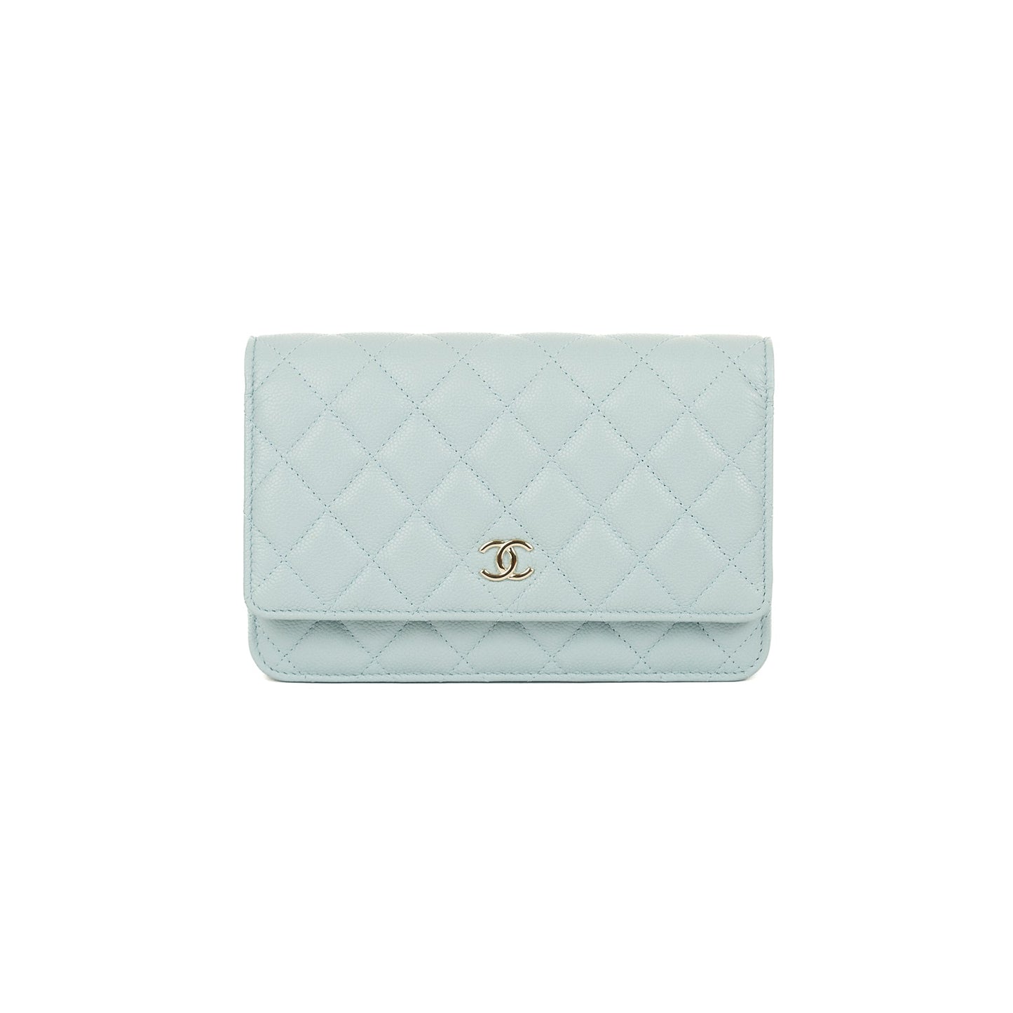 Chanel 2022 Blue Caviar Tiny CC Wallet on Chain